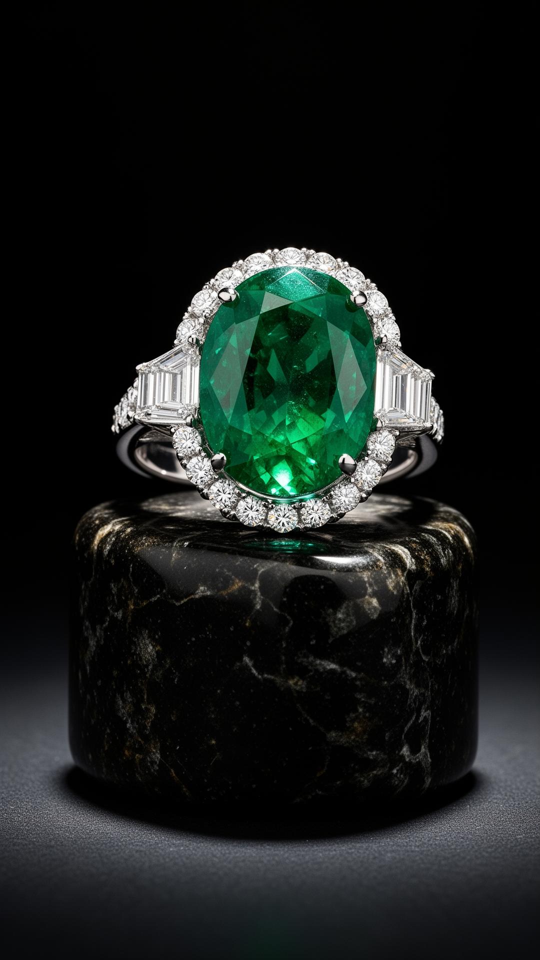 The Verdant Oval — an exceptional Colombian emerald cocktail ring